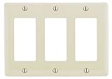 Bryant Electric NPJ263LA NPJ263AL Nylon Mid-Sized 3-Gang 3 Decorator/GFCI Wall Plate, Light Almond [