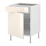 IKEA(イケア) FAKTUM アブストラクト イエローホワイト 40 cm 79905905 ベースキャビネット ワイヤーバスケット/ 引き出し/扉 付、アブストラクト イエローホワイト