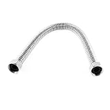 uxcell シャワーホース　スパイラルパイプ　メススレッド　40cm長さ　シルバートーン