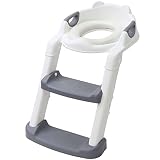 SUGGEST 子供用 補助便座 ステップ トイレトレーニング 選べるカラー 折りたたみ トイレトレーナー 高さ調整 角度調整 トイレ 子供 幼児 簡単組立 (ホワイト)