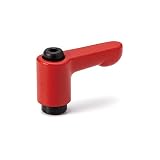 NBK 機械要素部品 ミニクランプレバー(めねじ)フラットタイプ LHCF-4-RD (レッド)