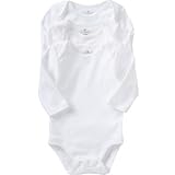 オールドネイビー OLD NAVY/ ボディスーツ3パック ホワイト ロンパース長袖 6～12ヶ月【並行輸入】