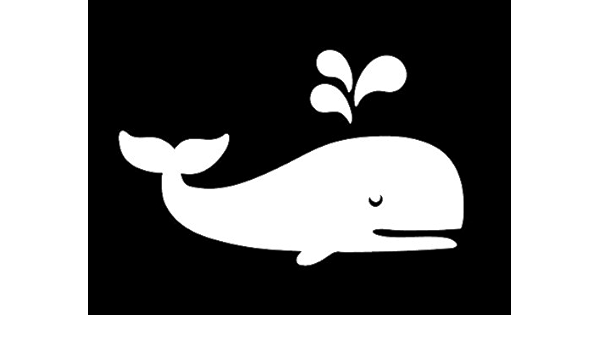 Amazon 鯨 くじら クジラ Whale ホエール 眠っている 動物 シルエット ステッカー シール デカール 15cm 10cm ホワイト シール ステッカー おもちゃ