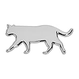 FUTWOD 車 エンブレム 猫 ステッカー ねこ ネコ かわいい 面白い 3Dステッカー 防水 カーステッカー アクセサリー 耐候 キャット 飾り おしゃれ デカール バッジ シルバー 車用 バイク スーツケース キズ隠し 歩き猫