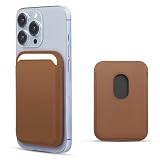 [WALLFID] MagSafe対応 マグネット式ウォレット iPhone 17/16/15/14/13/12 対応 レザー カードケース RFIDスキミング防止 強力マグネット 薄型(茶色)