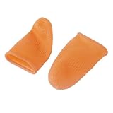 uxcell　滑り止めの指サック　ラテックス安全　電子DIY　抗静手袋　ラテックスゴム　オレンジ　340個入り