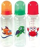 Nutria 3 Pack BPA Free Printed Bottles with Silicone Nipple, 8 Ounce, Green Turtle　哺乳瓶　240ml　3本　タートル