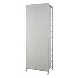 大量収納プラスチックチェスト 2列×10段 ホワイト色 NJ-0382