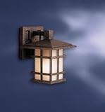 Kichler Lighting 9128AGZ Cross Creek 1-Light Outdoor Wall Lantern, Aged Bronze with Textured Linen S