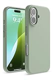 【elago】iPhone16用 シリコン耐衝撃ケース 指紋防止 サラサラ シリコンケース カーキグリーン