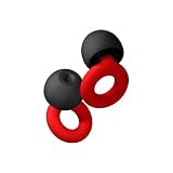 Quiet 耳栓【6か月製品保証】 ノイズリダクション NRR 28dB サイズ４種類変更可能（XS,S,M,L） 睡眠 集中 聴覚過敏 洗えるシリコン製 (レッド, フリーサイズ)