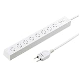 サンワサプライ スリムタップ（AC8個口・マグネット付き・雷ガード付き） TAP-SPSLIM8MG-2W