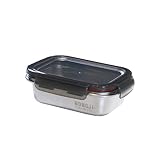 ののじ 保存容器 ステンレス製 電子レンジで使える ステンレス マジックコンテナ S 650ml オーブン 冷凍 食洗器 使用OK グレー