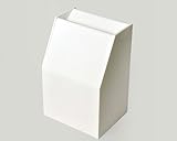 アクリルスライド募金箱/白(不透明)/鍵付　W12cm/D9.7cm/H17.9cm