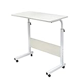 DlandHome 昇降式サイドテーブル 昇降式テーブル パソコンデスク サイドテーブル ミニテーブル ソファーサイド キャスター付き （ナチュラル 60*40CM）