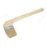 uxcell　ペイントブラシ　刷毛　32cmロング　木製ハンドル　木製ハンドル　シルバートーン　ベージュ