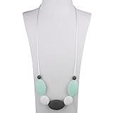 Baby Teething Gum Pain Relief Necklace for Mom, Silicone Beads Teethers BPA Free,Chew Neckless Acces