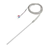 uxcell 熱電対　温度コントローラ　熱電対プローブ　Kタイプ　プラスチック　メタル　3m　180x5mm　0－500摂氏　63g　1個