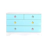アルファタカバ 子供部屋に置きたいキッズチェスト サンリオリトルツインスターズスターチェスト 幅100cm3段タイプ パステルブルー
