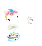 animoldsホワイトHand Painted Squeeze Meユニコーンwith Poo Pooユニコーンキーチェーンセット