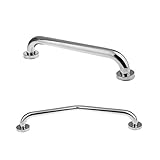 Perfk 2ピース　バスルーム　バスタブ　手すり　シャワー　ハンドグリップ　安全　ハンドルハンドル　グラブ　ハンドル　201ステンレス鋼　クロメート　実用的　軽量