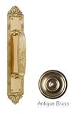 BRASS Accents A05-P7231-609 Ribbon & Reed Pull Handle-Plate 2-.50 in. x 13-.75 in. Antique Brass