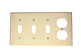 Leviton 4-gang 3-toggle 1-duplexデバイス組み合わせ壁材、標準サイズ P38-T 1
