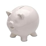 Piggy Bank – セラミック – ホワイト – 5 – 3 / 4インチ高