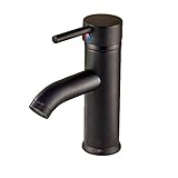 Rozin Oil Rubbed Bronze Single Lever Basin Faucet Deck Mount Vanity Sink Mixer Tap [並行輸入品]