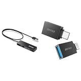 【セット買い】バッファロー USB ハブ USB3.0 スリム設計 4ポート 60cm バスパワー 軽量 Windows Mac PS4 PS5 Chromebook 対応 テレワーク 在宅勤務 BSH4U12560U3BK + USB-C & USB3.2(Gen1) 変換 アダプター 2個セット Type-A to Type-C 5Gbps BSUAC321AD2BK/N