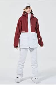 上下セットスノーボード ウェア スキー メンズ レディース 上下セット 韓国ファッション 防水 暖かい スキースノーボード 可愛い スノーボード ウェア スノボウェア 棕色 S M L Xxl Xxxl 无 セットアップ Amazon