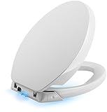 KOHLER K-5588-0 Purefresh Quiet-Close with Grip-Tight Bumpers Elongated Toilet Seat, White [並行輸入品]