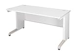 事務机 オフィスデスク 平机 事務所用ホワイト 平デスク 白色机 (W1400*D700*H700mm)