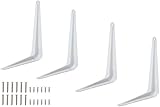 棚受け ブラケット ホワイト 4本セット (200mm × 150mm) ビス24本付き DIY ccr