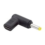 NFHK USB 3.1 Type C USB-C メス - DC 12V 4.0x1.7mm プラグアダプター PDエミュレータートリガー 90度角度