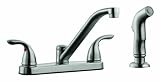Design House 525055 Ashland Low Arch Kitchen Faucet with Sprayer, Satin Nickel by Design House