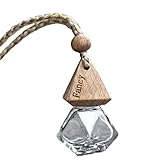 車吊りガラスボトル、吊り下げ式車用エッセンシャルオイルディフューザー空のガラス香水ペンダントアロマセラピーペンダントエアフレッシュオーナメント