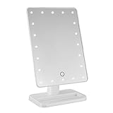 BUYITNOW LED照明付きメイクアップ化粧台ミラー10 x倍率SmartTouch画面ミラーとオーガナイザー部屋用デスク ホワイト BUYIRNOW-AC-MC2678W