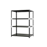 スチールラックのキタジマ BCﾌｯｸ仕様 NC-875-12 幅87.5×奥行45×高さ120cm 4段 ブラック 70kg/段