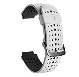 MOQIAN ガーミン用ベルト GARMIN交換用バンド Foreathlete/Forerunner 735XTJ 630J 620J 735XT 235J 230J 220J 735XTJ Approach S20/S5/S6 (white+black)