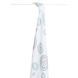 Aden+Anais Hayden's Heart Single Swaddle Receiving Blanket - piece of my heart (Blue) by aden + anai