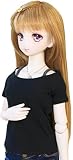 【Petite Marie】1/3 DD対応 ラグランスリーブ Tシャツ 着回しシンプル ラグラン 半袖 黒 Tシャツ ラウンドカラー 大きい衿開き デイリー Tシャツ カジュアル 60cm ドール BJD 人形服 【プティットマリエ】 [No.0137] ※帽子・キャミソールは含まれません。