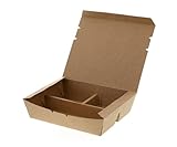 HEIKO エコランチボックス 3仕切 クラフト 20枚入 004409006