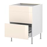 IKEA(イケア) FAKTUM アブストラクト イエローホワイト 40 cm 59905893 ベースキャビネット 引き出し3段付、アブストラクト イエローホワイト