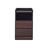 アルファタカバ ナイトテーブルコンセント付 2.5cm刻み選べるサイドテーブル 幅35cmイッセ(ブラウン)