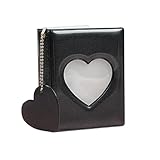 ジートリガー(G triger) ミニアルバム 3 インチ フォト カード ホルダー ラブ ハート ホロー フォトカード バインダー コレクトブック ポケット 無地 ピクチャー 黒 ブラック [並行輸入品]