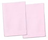 2 Pink Toddler Pillowcases - Envelope Style - 13x18 - 100% Cotton With Soft Sateen Weave - Machine W