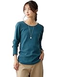 [ニッセン] Tシャツ・カットソー ＵＶカット綿１００％フライス素材クルーネック長袖Tシャツ ディープグリーン M