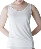 シルク100%天竺 タンクトップ インナー おうちで洗える140双 汗取り 敏感肌 ひえとり L ホワイト