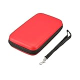 3DS XL LLキャリーケース レッド ストレージバッグ、任天堂 New3DS 3DSXL 3DSLL DSI NDSI XLハンドヘルドコンソール、耐衝撃保護 EVAハードキャリーポーチ ハンドストラップアクセサリー付き